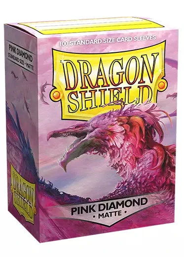 Dragon Shield: Matte Sleeves (100, Standard Size) Dragon Shield: Matte Sleeves (100, Standard Size) -Double Sleeveds Store Dragon Shield Matte Sleeves Pink Diamond Pack