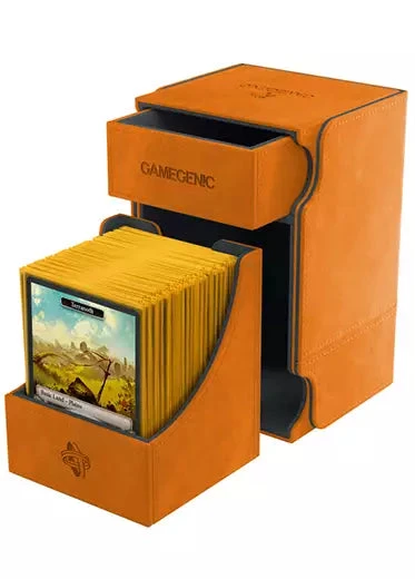 Gamegenic: Watchtower 100+ Deck Box Gamegenic: Watchtower 100+ Deck Box -Double Sleeveds Store Gamegenic Watchtower 100 Convertible Deck Box Orange Open 1