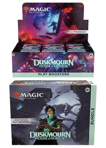 MTG: Duskmourn: House of Horror - Play Bundle Combo Magic The Gathering MTG: Duskmourn: House Of Horror - Play Bundle Combo -Double Sleeveds Store MTG Duskmourn House Of Horrors Play Booster Box Bundle Combo
