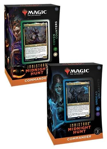 MTG: Innistrad Midnight Hunt - Commander Decks (Set of 2) Magic The Gathering MTG: Innistrad Midnight Hunt - Commander Decks (Set Of 2) -Double Sleeveds Store MTG Innistrad Midnight Hunt Commander Deck Set Of 2