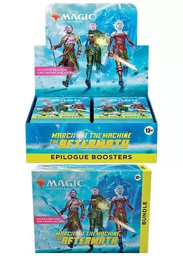 MTG: March of the Machine THE AFTERMATH - Epilogue Booster Box & Bundle Combo Magic The Gathering MTG: March Of The Machine THE AFTERMATH - Epilogue Booster Box & Bundle Combo -Double Sleeveds Store MTG March Of The Machine The Aftermath Epilogue Booster Box Bundle Combo