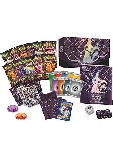 Pokemon TCG: Paldean Fates - Elite Trainer Box ETB Pokemon TCG: Paldean Fates - Elite Trainer Box ETB -Double Sleeveds Store Pokemon TCG Paldean Fates ETB Elite Trainer Box Contents