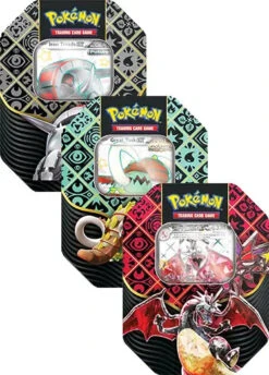 Pokemon TCG: Paldean Fates - Great Tusk/Iron Treads/Charizard 4-Pack Tins - Set Of 3