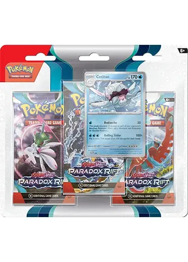 Pokemon TCG: Paradox Rift - 3-Pack Blister Pokemon TCG: Paradox Rift - 3-Pack Blister -Double Sleeveds Store Pokemon TCG Paradox Rift 3 Pack Blisters Cetitan