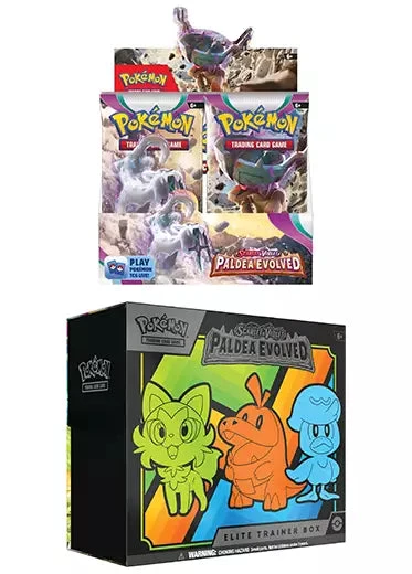 Pokemon TCG: Paldea Evolved - Booster Box and ETB Pokemon TCG: Paldea Evolved - Booster Box And ETB -Double Sleeveds Store Pokemon TCG Scarlet and Violet Paldea Evolved SV02 Booster Box ETB Combo