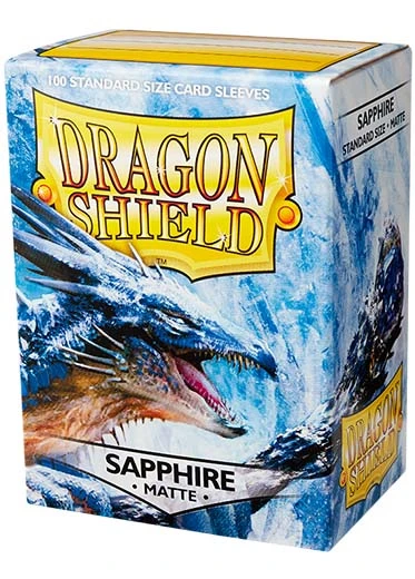 Dragon Shield: Matte Sleeves (100, Standard Size) Dragon Shield: Matte Sleeves (100, Standard Size) -Double Sleeveds Store dragon shield matte sapphire