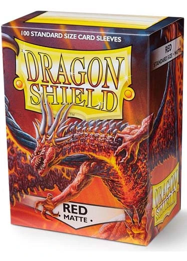 Dragon Shield: Matte Sleeves (100, Standard Size) Dragon Shield: Matte Sleeves (100, Standard Size) -Double Sleeveds Store dragon shield matte sleeve red
