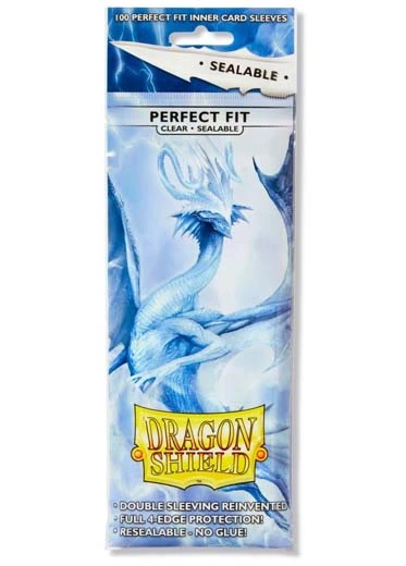 Dragon Shield: Perfect Fit Sealable Toploader Sleeves (100, Clear) Dragon Shield: Perfect Fit Sealable Toploader Sleeves (100, Clear) -Double Sleeveds Store dragon shield perfect fit sealable clear