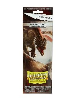 Dragon Shield: Perfect Fit Sealable Toploader Sleeves (100, Smoke)