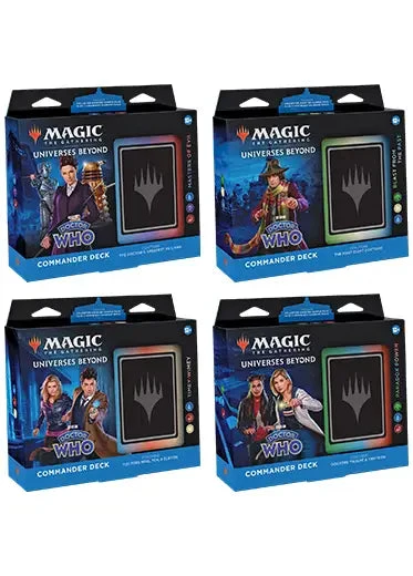 MTG: Doctor Who - Commander Decks Set Of 4 Magic The Gathering MTG: Doctor Who - Commander Decks Set Of 4 -Double Sleeveds Store mtg dr who commander decks