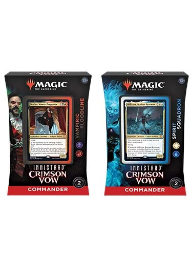 MTG: Innistrad Crimson Vow - Commander Deck Set of 2 Magic The Gathering MTG: Innistrad Crimson Vow - Commander Deck Set Of 2 -Double Sleeveds Store mtg innistrad crimson vow commander deck set of 2