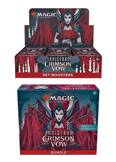 MTG: Innistrad Crimson Vow - Set Booster Box + Bundle Magic The Gathering MTG: Innistrad Crimson Vow - Set Booster Box + Bundle -Double Sleeveds Store mtg innistrad crimson vow set box plus bundle