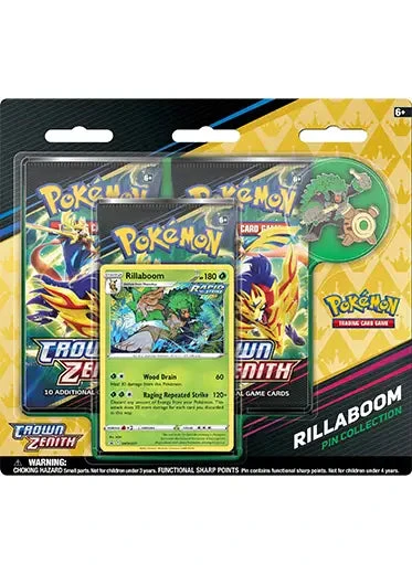 Pokemon TCG: Crown Zenith - Rillaboom Pin Collection Pokemon TCG: Crown Zenith - Rillaboom Pin Collection -Double Sleeveds Store pokemon tcg crown zenith rillaboom pin collection