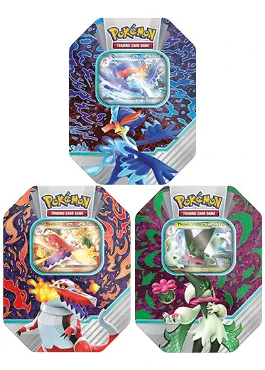 Pokemon TCG: Paldea Partner Tins - Meowscarasda, Skeledirge, Quaquaval Set of 3 Pokemon TCG: Paldea Partner Tins - Meowscarasda, Skeledirge, Quaquaval Set Of 3 -Double Sleeveds Store pokemon tcg paldea partner tins