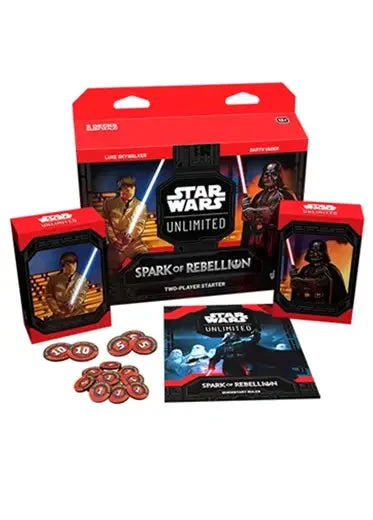 Star Wars Unlimited: Spark of Rebellion Two-Player Starter Star Wars Unlimited: Spark Of Rebellion Two-Player Starter -Double Sleeveds Store star wars unlimited two player starter contents