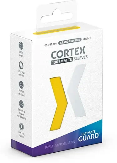 Ultimate Guard: Cortex Matte Sleeves (100, Standard Size) Ultimate Guard: Cortex Matte Sleeves (100, Standard Size) -Double Sleeveds Store ultimate guard cortex matte sleeves yellow