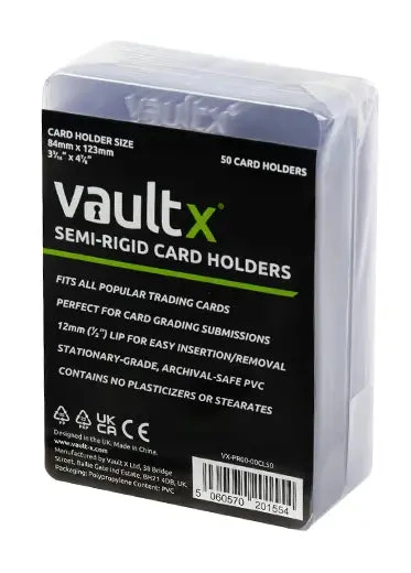 Vault X: Semi-Rigid Card Holders (50) Vault X: Semi-Rigid Card Holders (50) -Double Sleeveds Store vault x semi rigid card holder