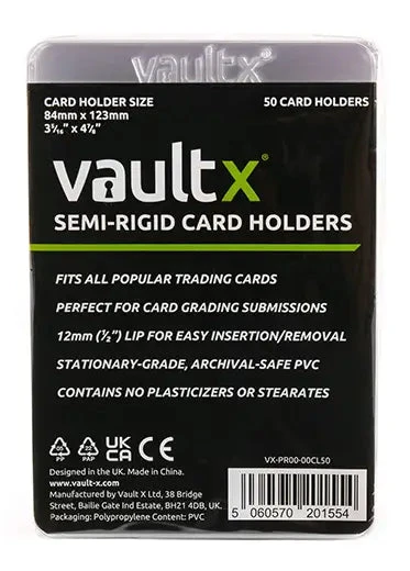 Vault X: Semi-Rigid Card Holders (50) Vault X: Semi-Rigid Card Holders (50) -Double Sleeveds Store vault x semi rigid card holder2